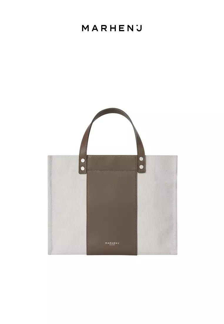 KAI Canvas Vegan Leather Crossbody Bag Neutral Taupe