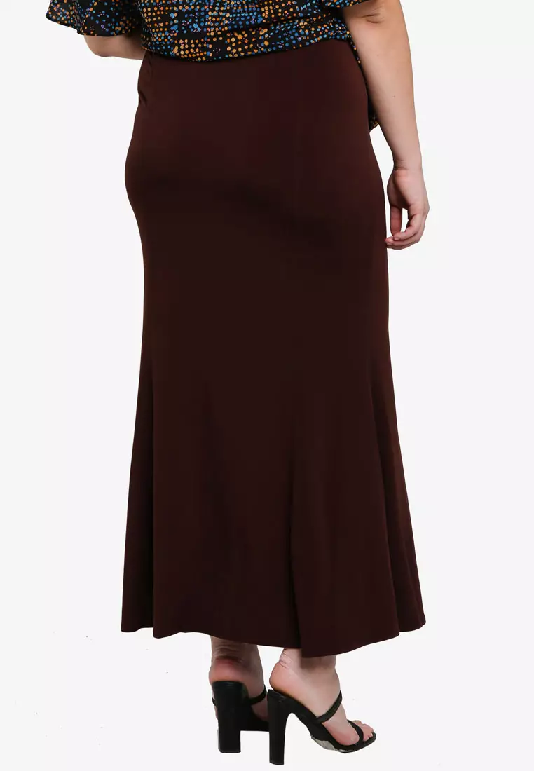 Plus size mermaid maxi skirt top