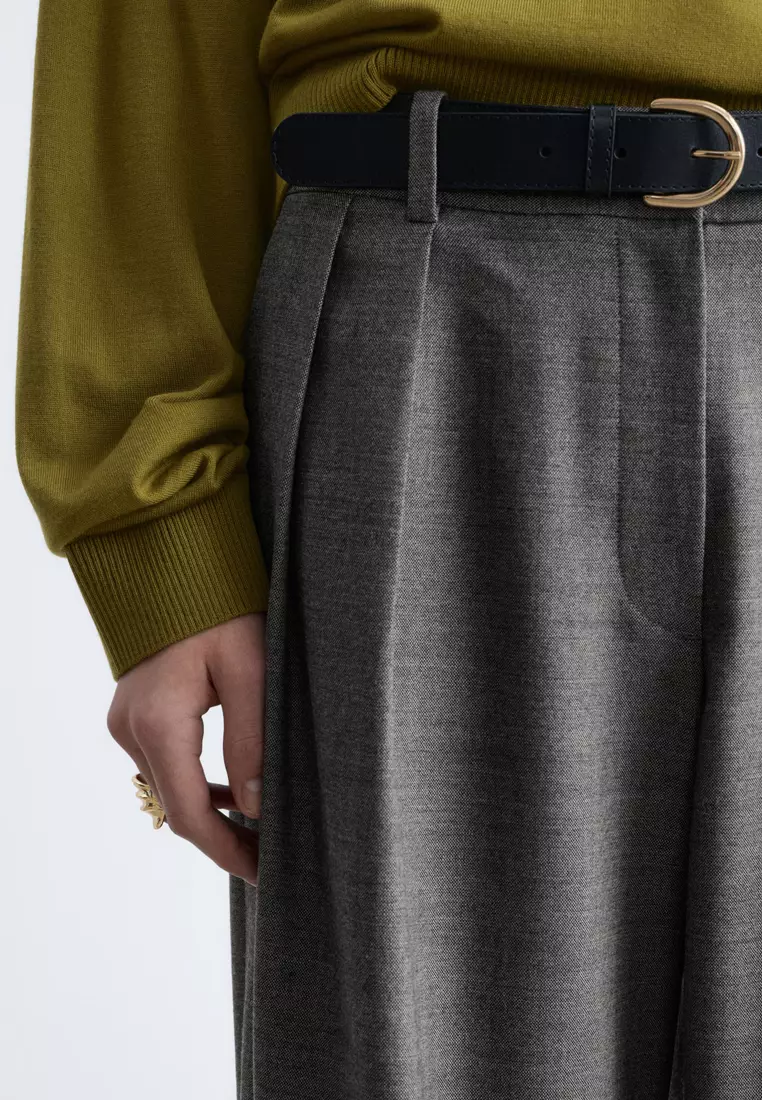 Wool-Blend Tailored Trousers