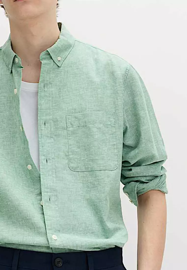 Regular Fit Cotton Linen Blend Shirt