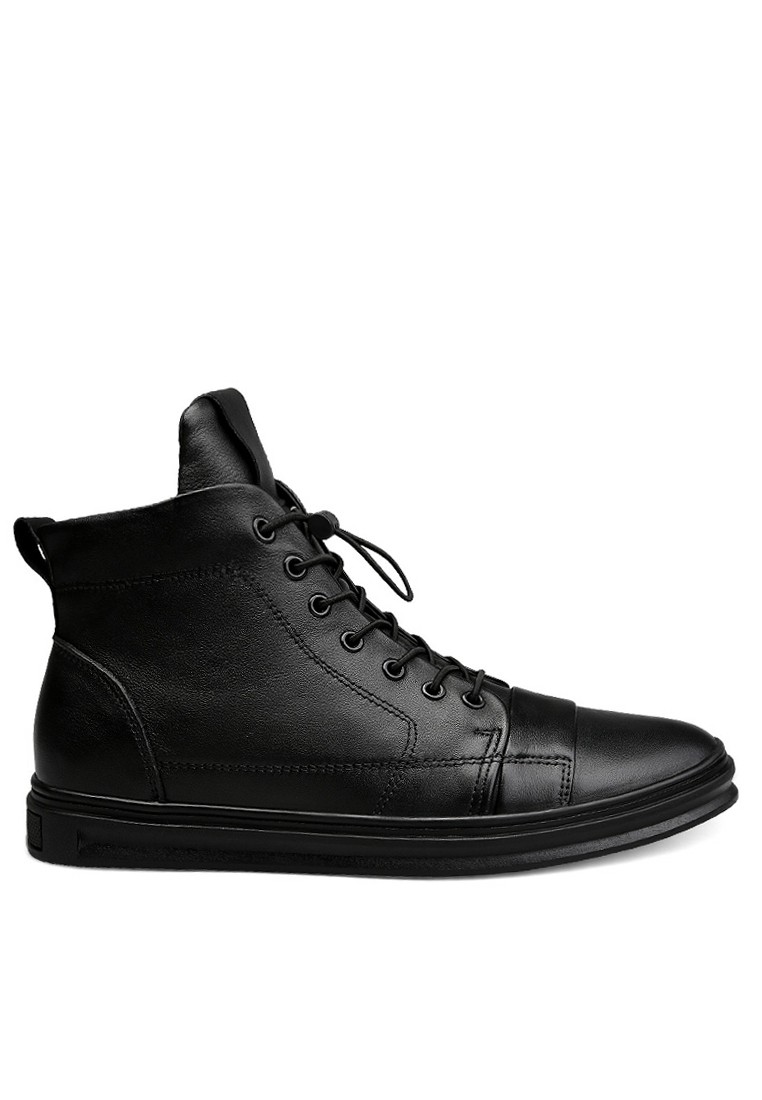 High Top Grain Leather Drawstring Sneaker YY1918