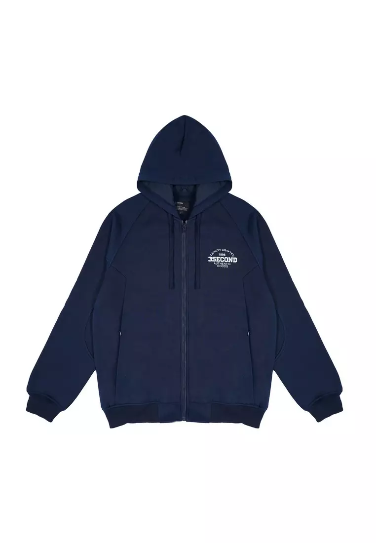 3Second Men's Jacket Hoodie Sweatshirt Regular Fit Fleece Authentic Goods OL-C020925