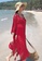 LYCKA red BC1034 Lady Beachwear Long Breezy Beach Cover-up Red B30E9USA7A0547GS_2