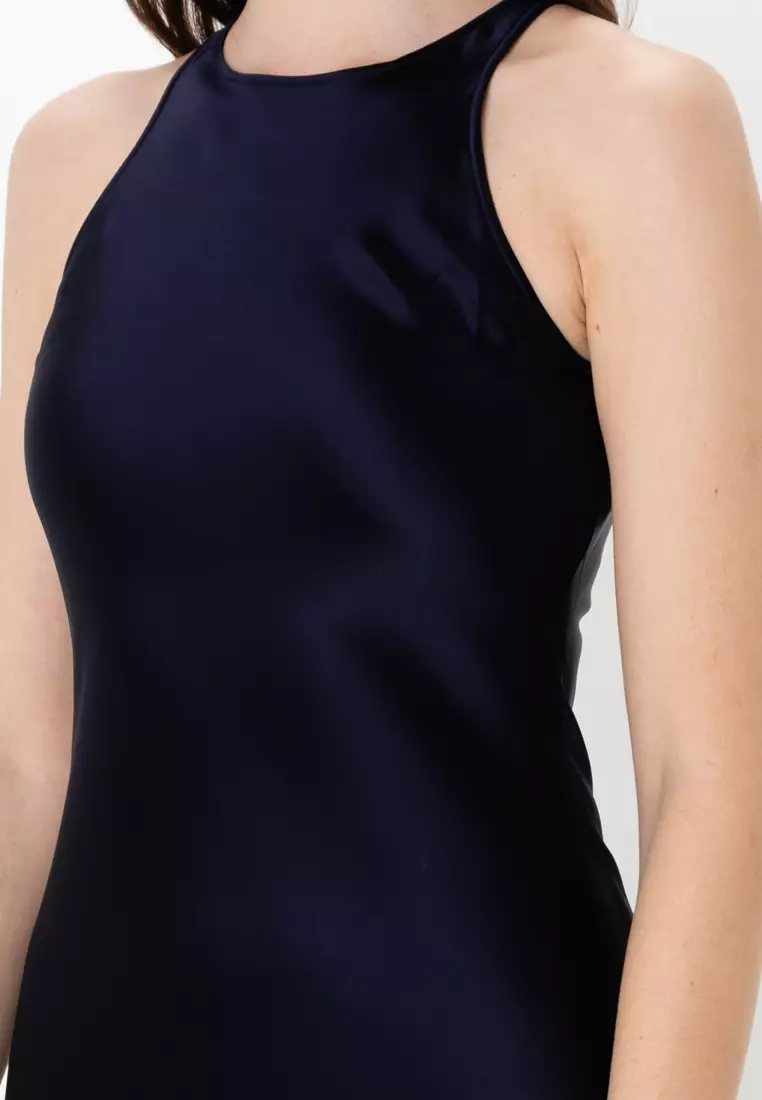 Sleeveless Satin Midi Dress