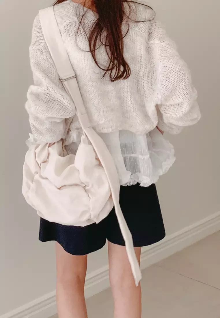 POPCORN SWING Nylon Crossbody Bag Ivory