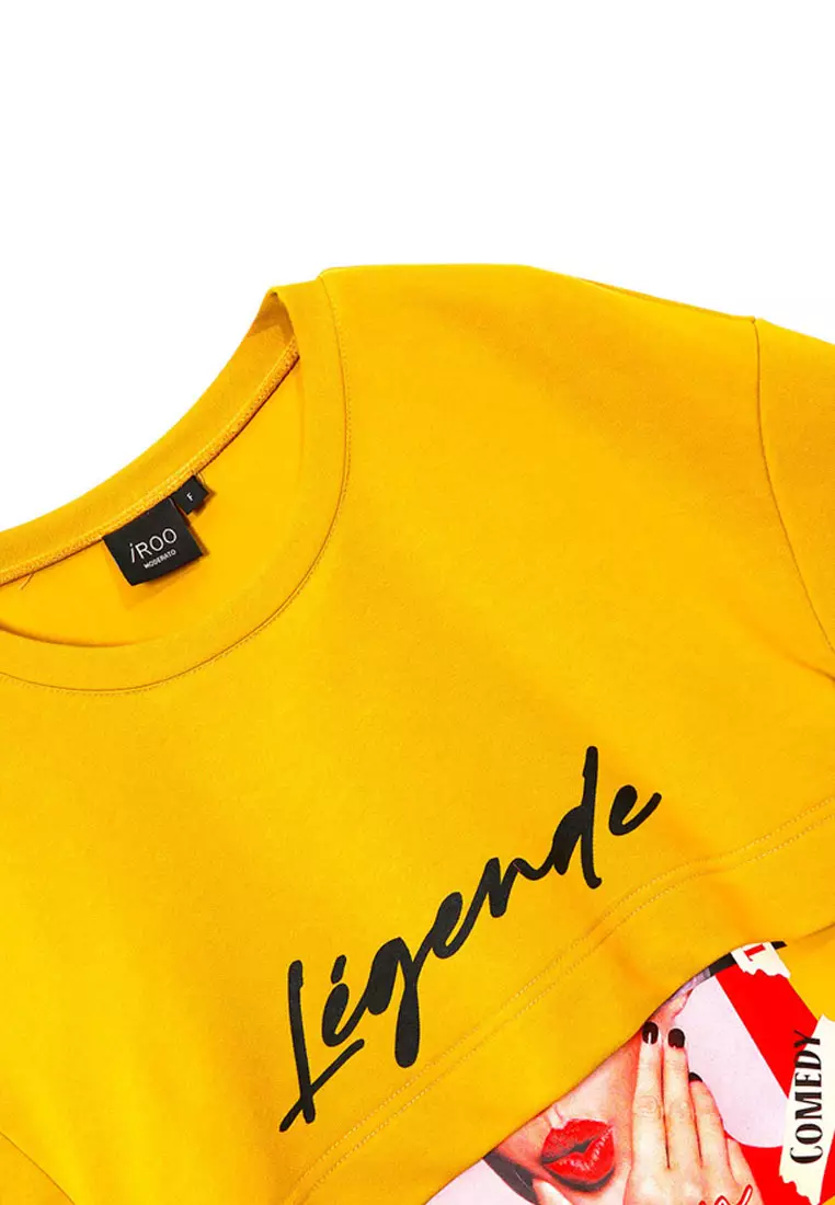 Two Layer Graphic Mustard Tee
