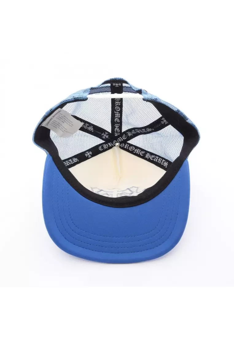 Pre-Loved Chrome Hearts 3 Cemetery Cross Patch baseball cap cap blue white mesh