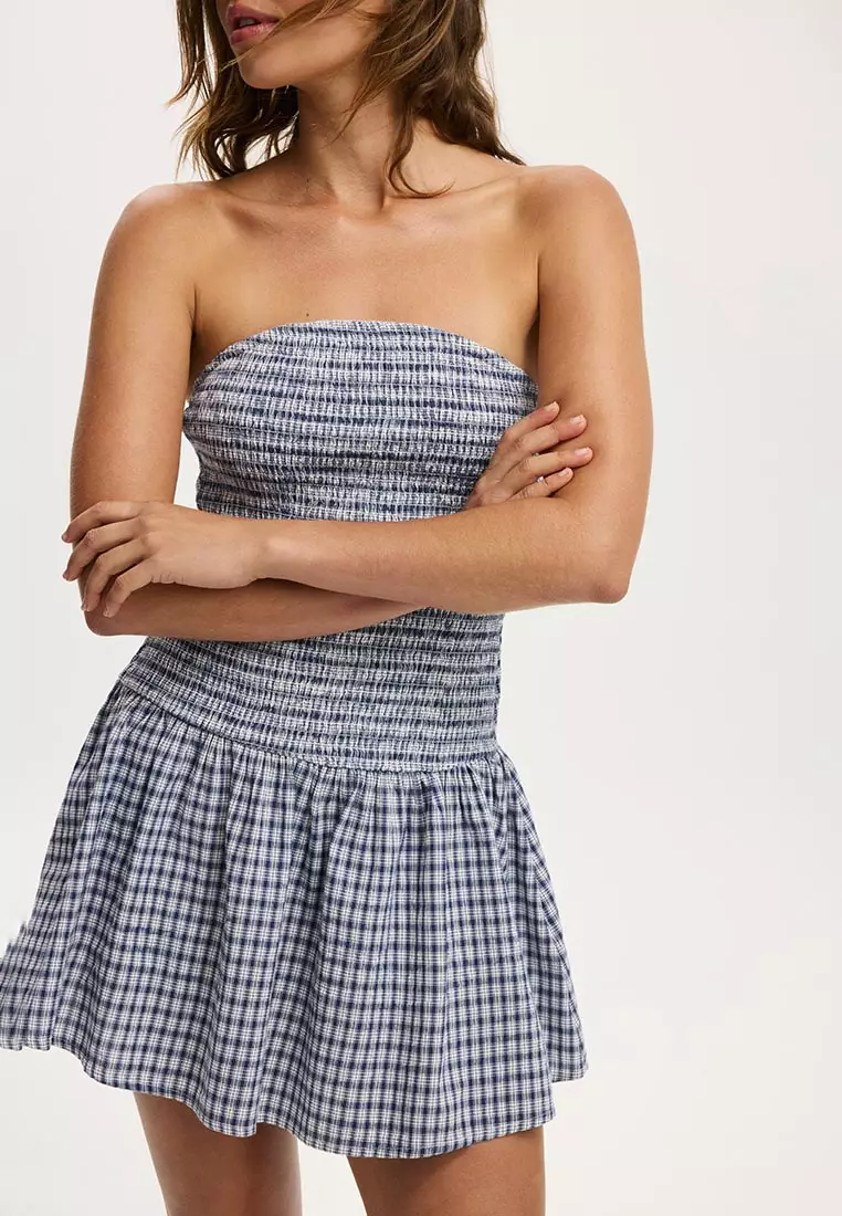 Shirred Tube Mini Dress