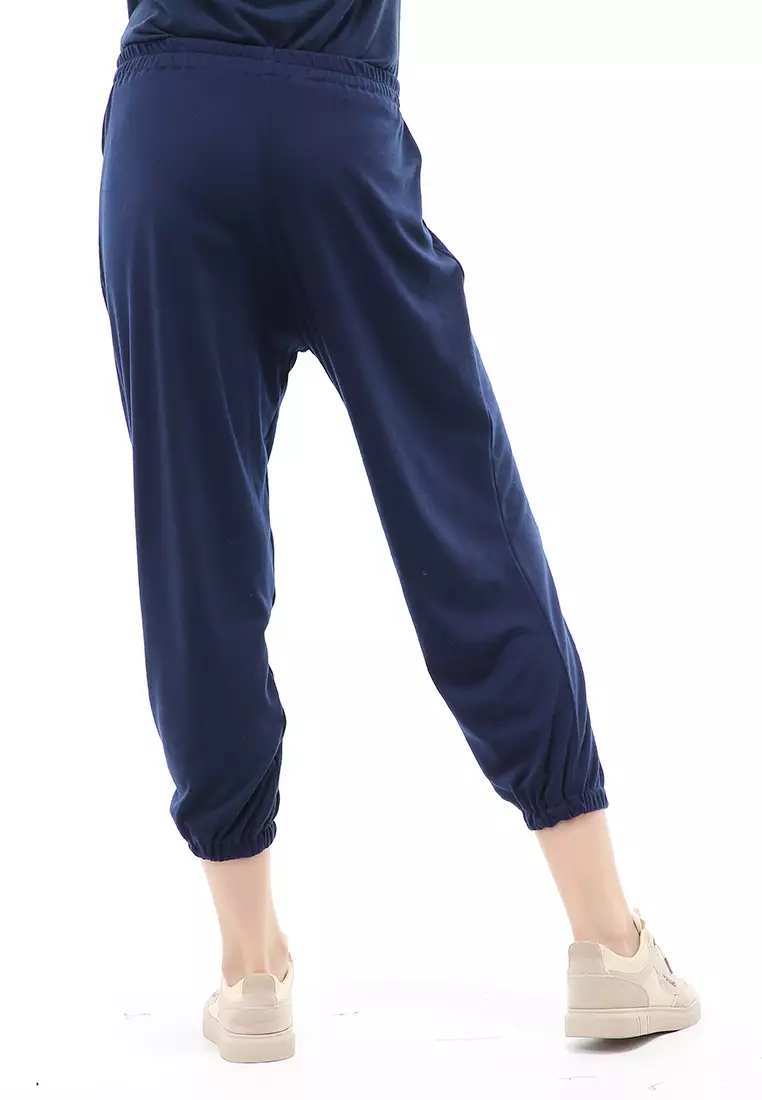 Nabila Legging Karet Muslimah Polos Bawahan Wanita Regular Fit - Biru Dongker