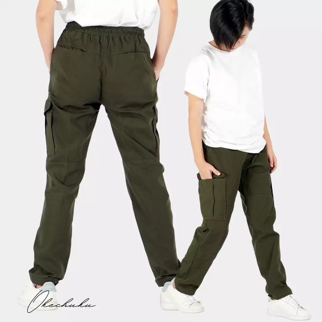 DESSY Celana Panjang Cargo Wanita Celana Kargo Taktikal Tactical Cargo Pants - ARMY