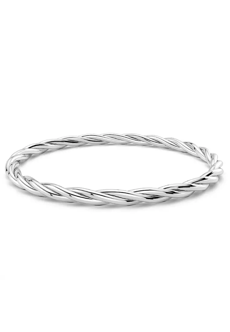 925 SIGNATURE Solid 925 Sterling Silver Twist Bangle