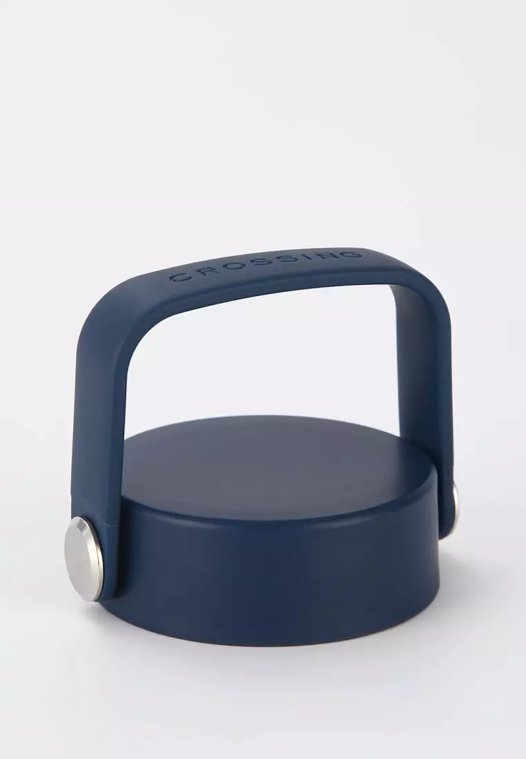 Crossing Urban Ceramic S/S Insulated Flat Cap Bottle With Handle 600ml - Ink Blue (Dark Blue)