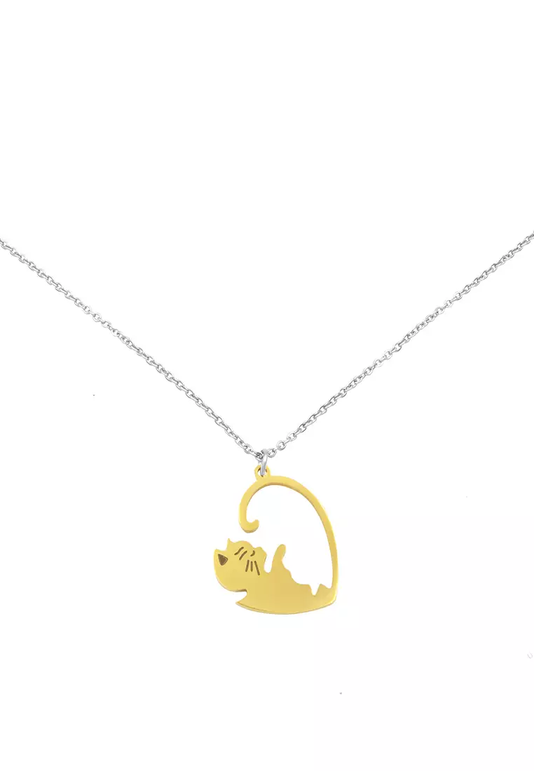 Buy Summer Love Gold Silver Dazzling Cat Necklace 2024 Online