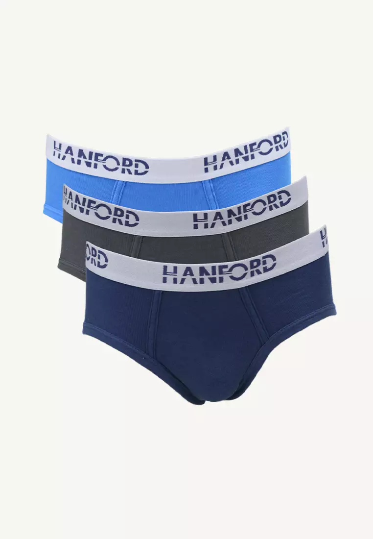 Premium Ribbed Cotton Hipster Men's Briefs Ashton - Assorted Colors (3in1 Pack)