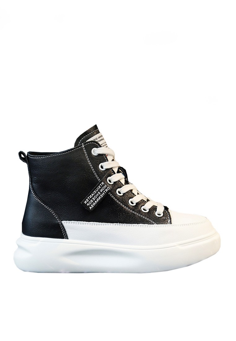 VANSA Cow Leather High-top Lace Up Causal Sneakers VSW-T1908