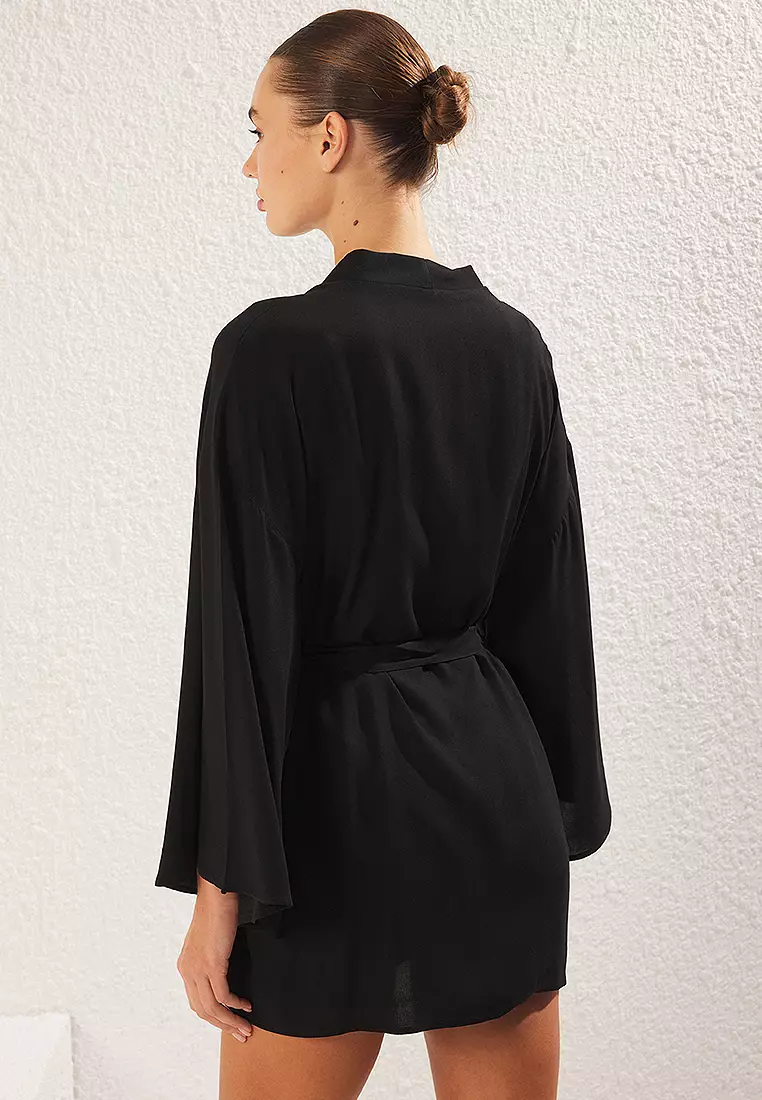 迷你梭織沙灘和服