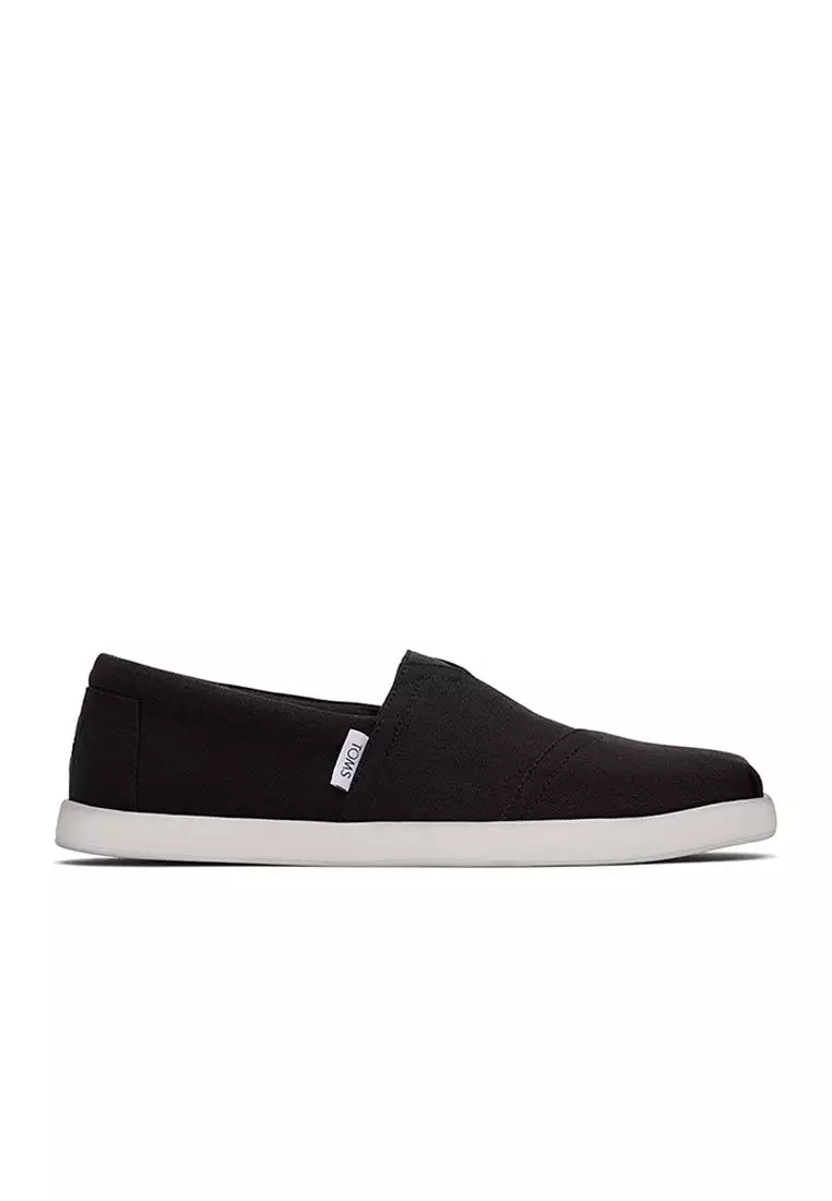 Toms Alp Men's Fwd Slip On Black Recycled Cotton Canvas