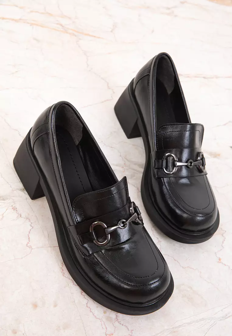 Classic Black Women's Heeled Shoes - 19740