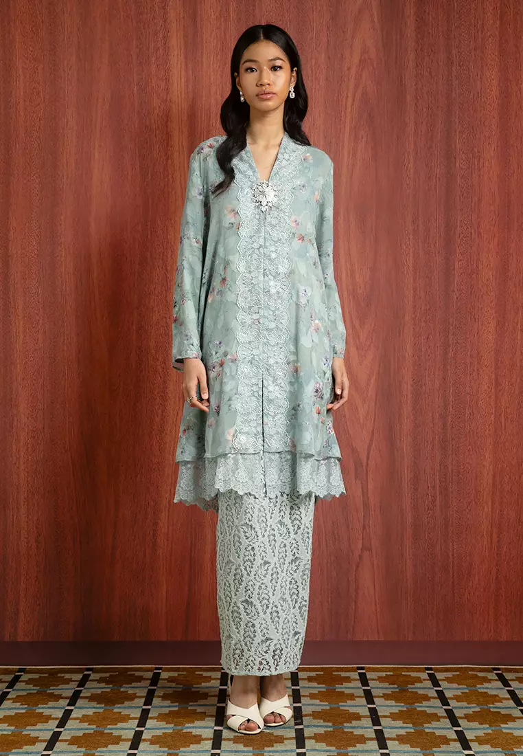 chinese dress ladies Zalia Lace Corset Maxi Dress in Ivory main image 0