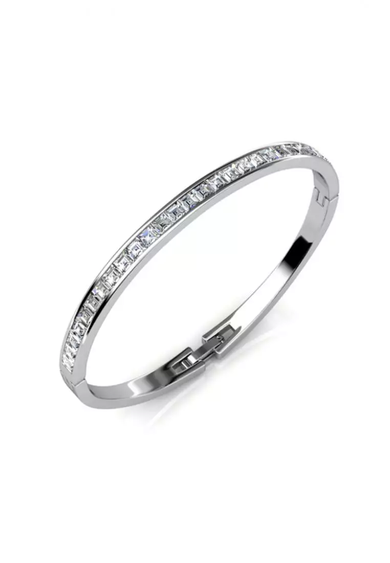 White gold bangle bracelet set outlet