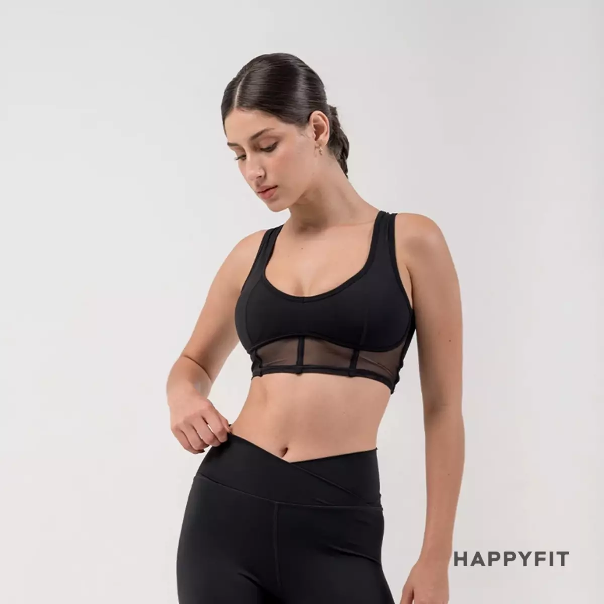 Happyfit Allure Mesh Sports Bra / Bra Olahraga Wanita - Black