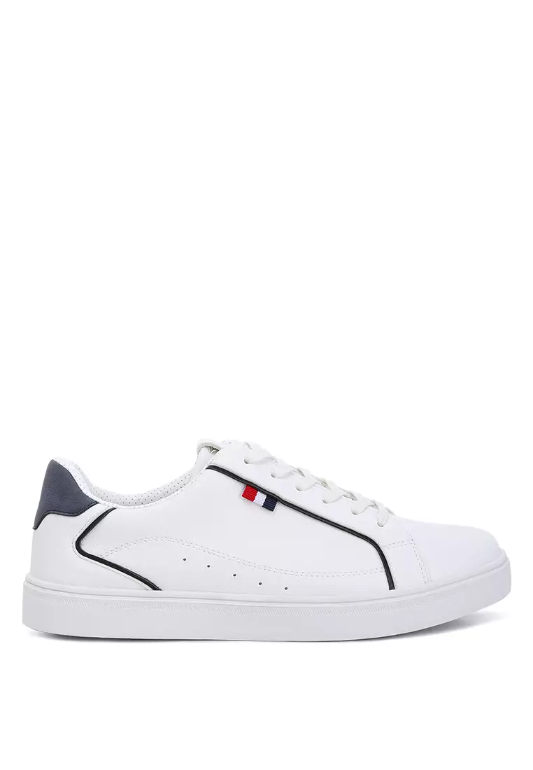 Men's Low Top Lace-up Sneakers in White