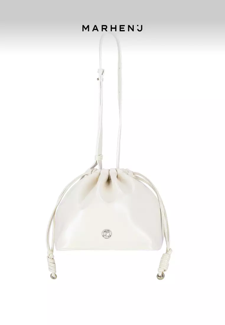 CHERRY Vegan Leather Crossbody Bag White