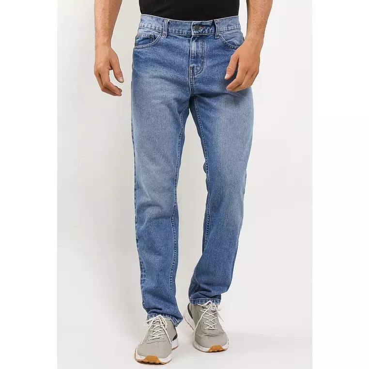 TRIPLE Celana Jeans Non Stretch Regular Slim Medium Wash (191 858 BWD)