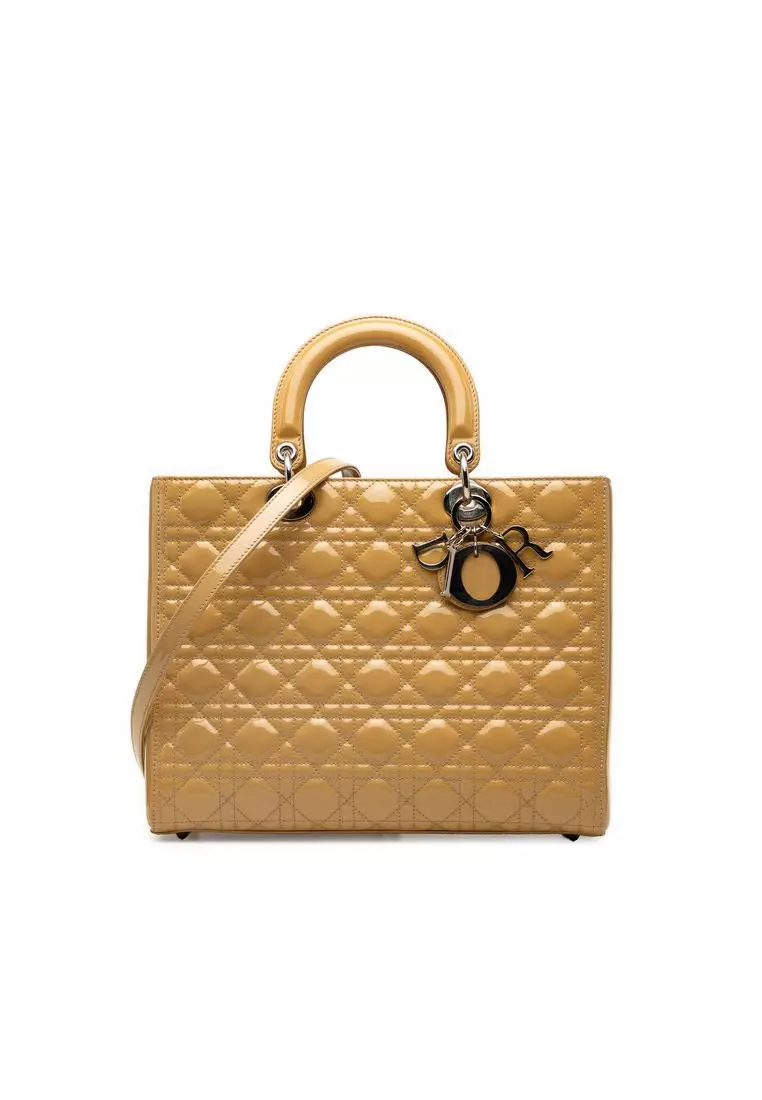Pre-Loved Dior Large Patent Cannage Lady Dior