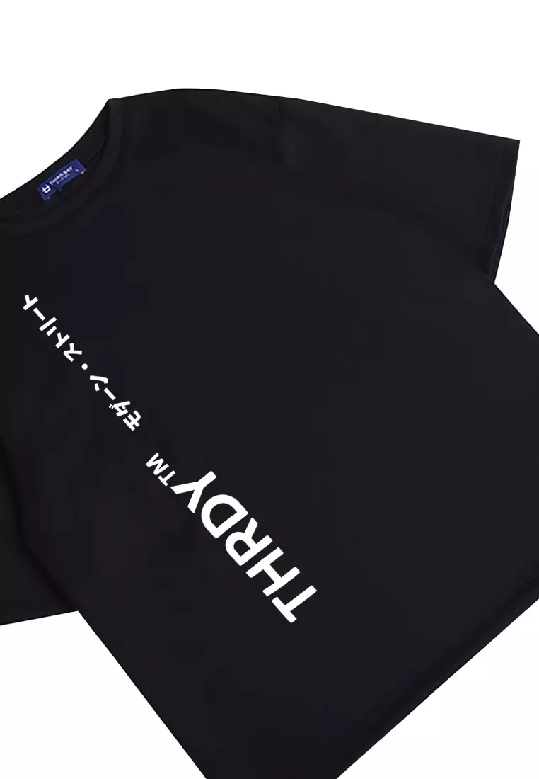 MTK61 Kaos Oversize Distro Pria THRDYtm Vertikal Hitam