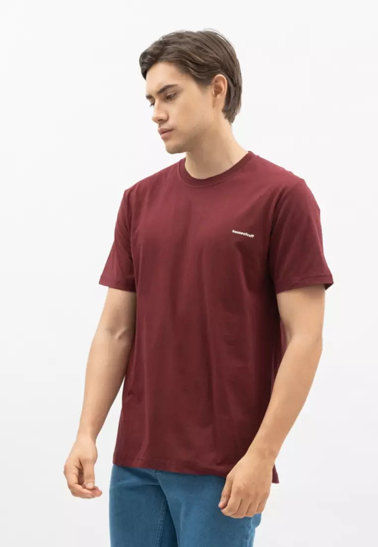 Kaos Polos Pria Premium Katun Combed Lengan Pendek Marun
