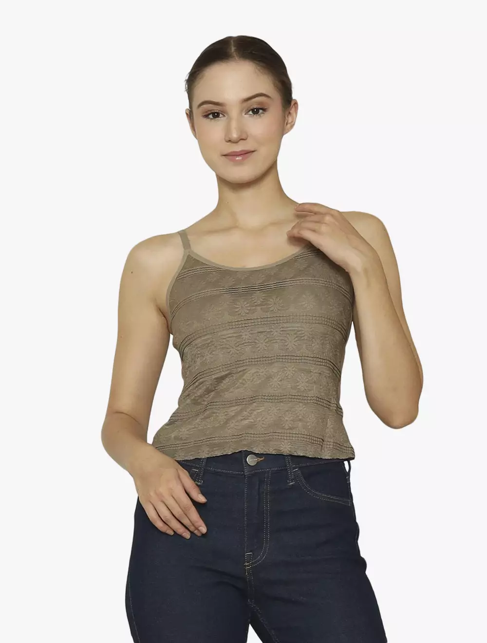 CYNTHIA CHARMY BRA TOP CAMISOLE - Brown