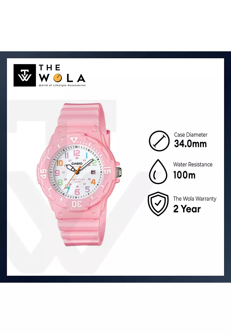Women's Analog LRW-200H-4B2V Pink Resin Band Casual Watch