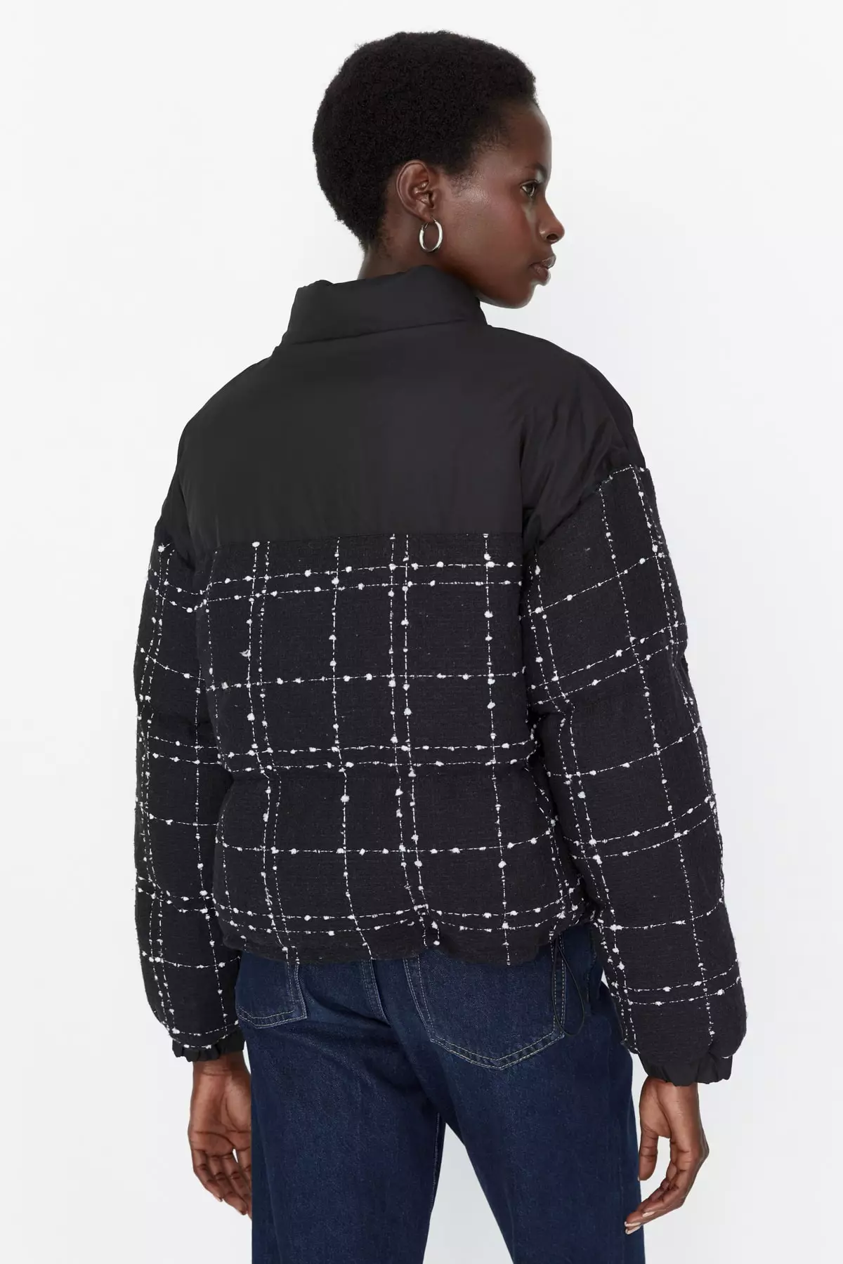 Buy Trendyol Oversized Tweed Fabric Crop Down Jacket 2024 Online