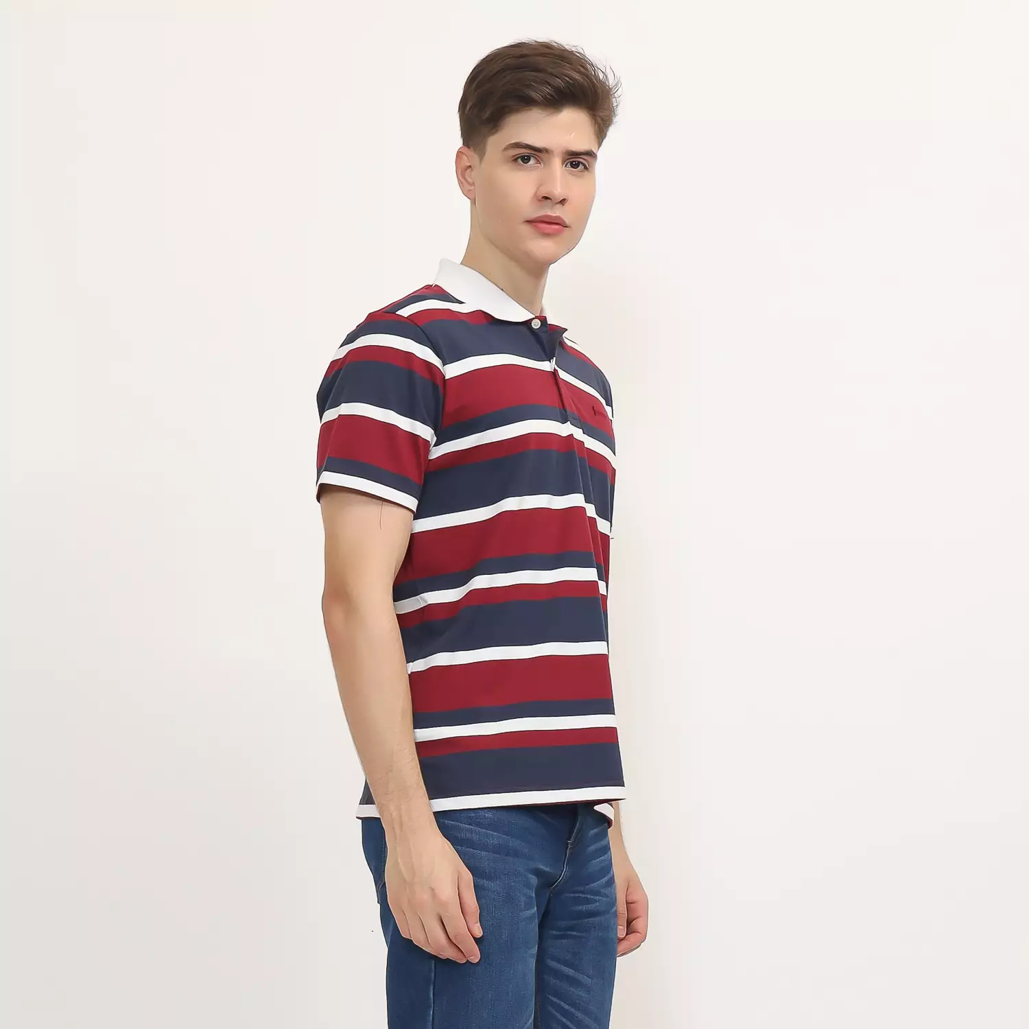 Hammer Men Polo Striped F1OPS24M1 I Kaos Polo Garis  Lengan Pendek Merah