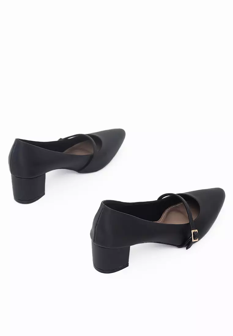 VIVI NICI - Bianca Sepatu Wanita Hak 5 Cm Black Solid