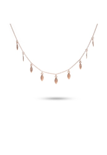 Millenne silver MILLENNE Millennia 2000 Bohemian Leaf Rose Gold Necklace with 925 Sterling Silver 48DFDAC7259AB6GS_1