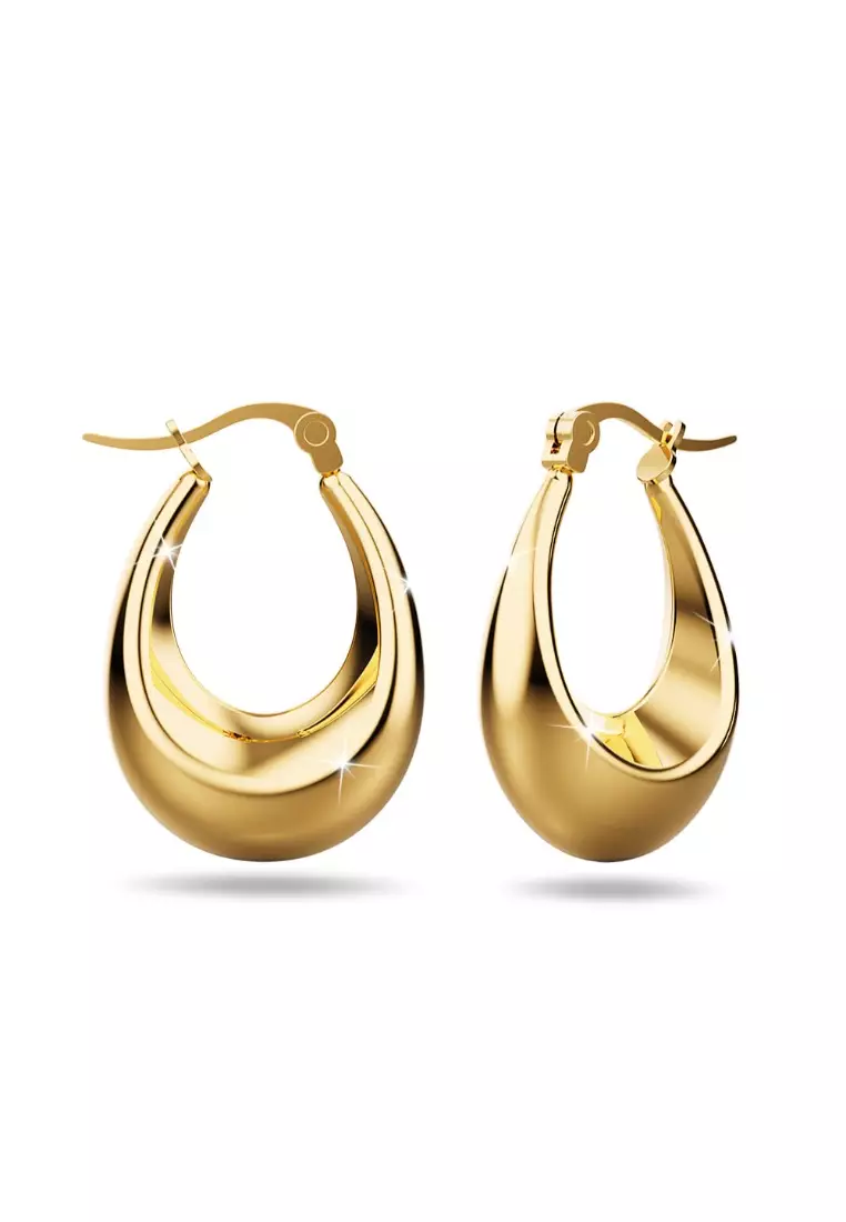 Buy Bullion Gold BULLION GOLD Gold Eve Puffed Hoop Earrings 2024 Online