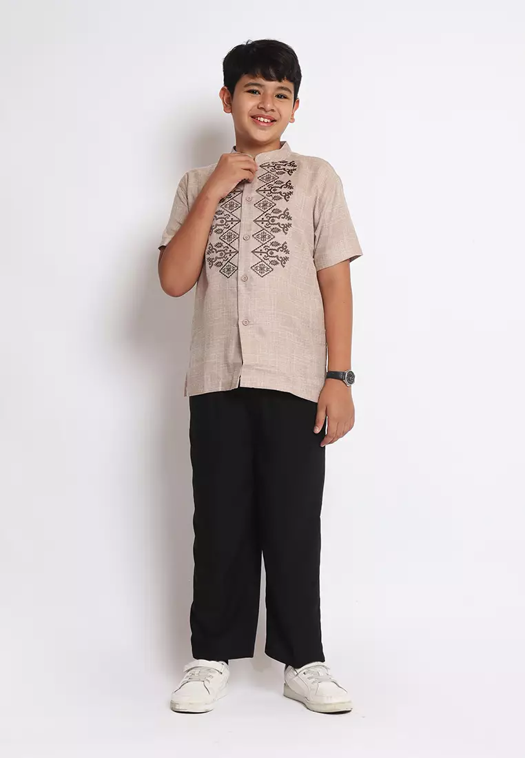Baju Koko Set Anak Laki Salute Light Brown - MODERN