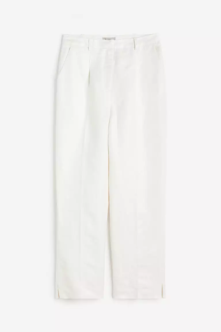 Jual H&M Linen-blend tailored trousers Original 2023 | ZALORA Indonesia