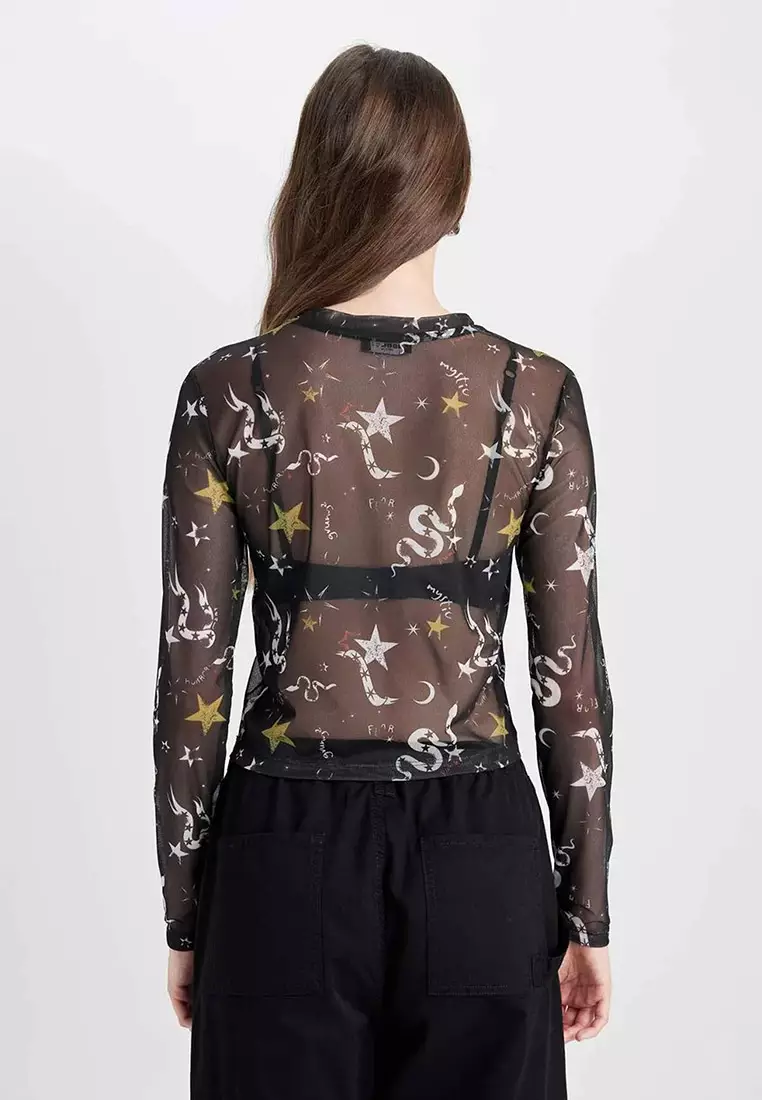 Round Neck Long Sleeves Top