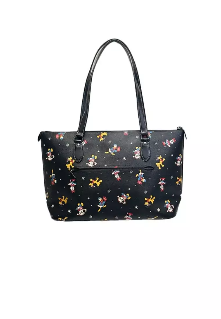 Disney X  COACH ZIP TOP TOTE BAGS (CM189) – QB / Black Multi