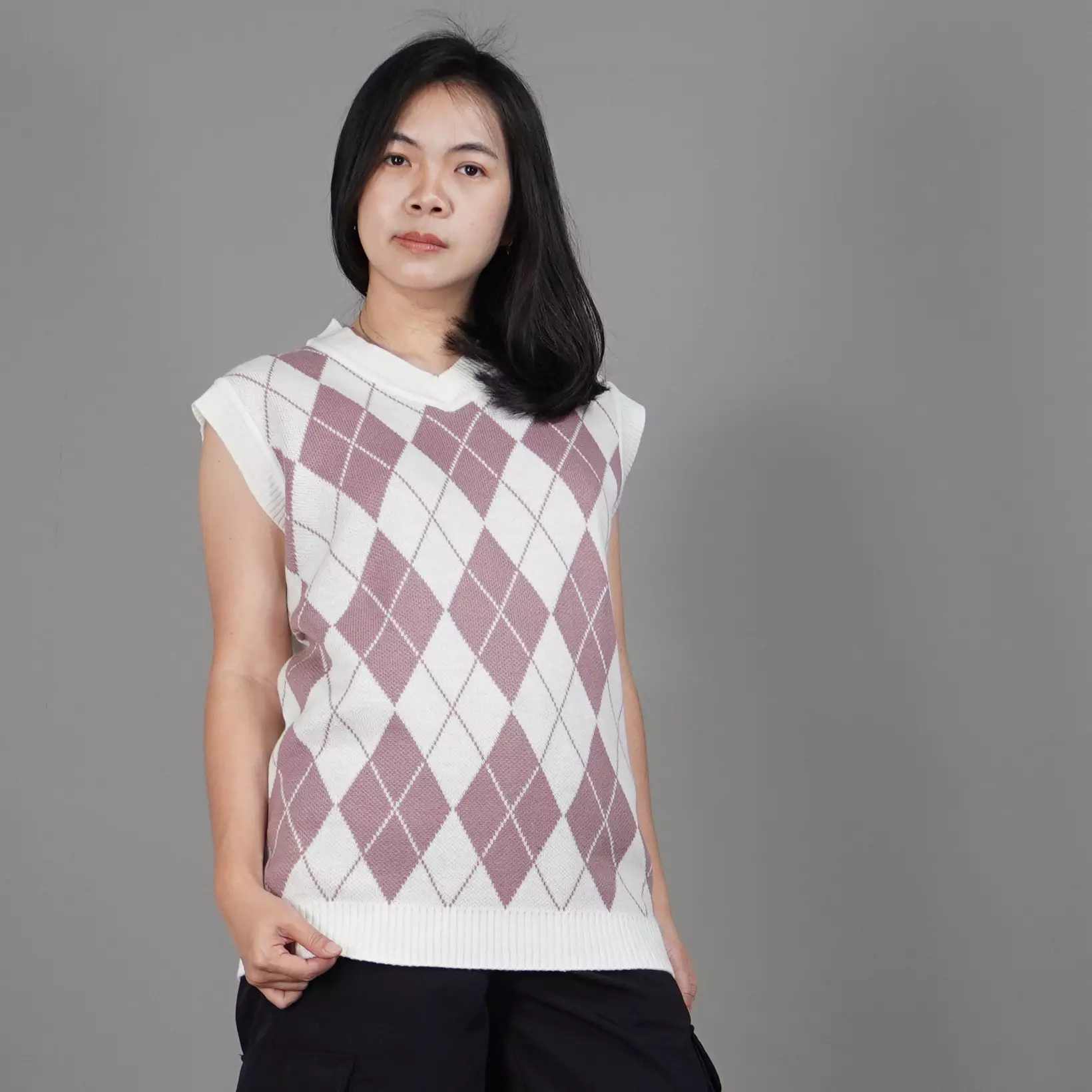  VEST WINDY Rompi Seragam Knit Vest Korean Style - NILA