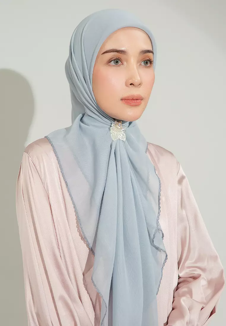 Paris Embroidery Signature Square (Lozy X Hamidah) Blue Pastel