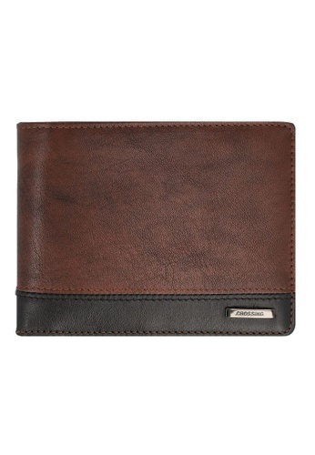 CROSSING brown Crossing Antique Bi-fold Leather Wallet With Coin Pouch - Timber - Cafe 7A54FAC38D4AD7GS_1