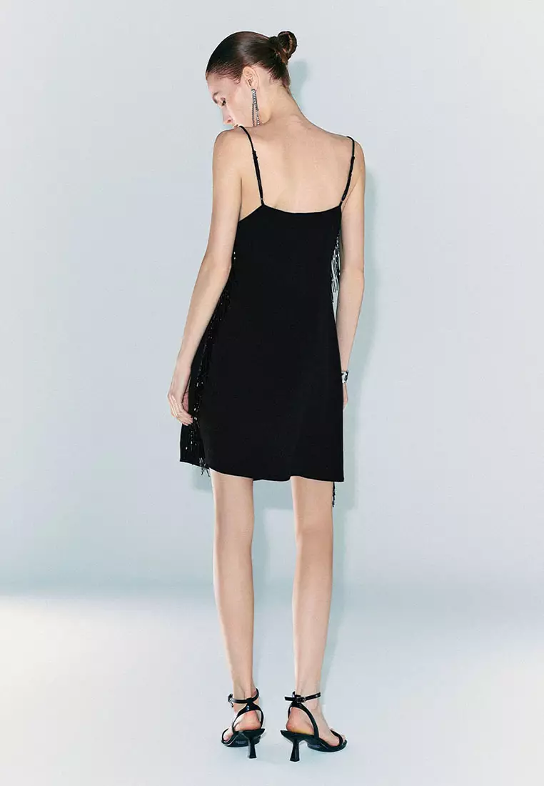 UR秋季新款女装时尚魅力氛围感流苏吊带连衣裙UWG740158