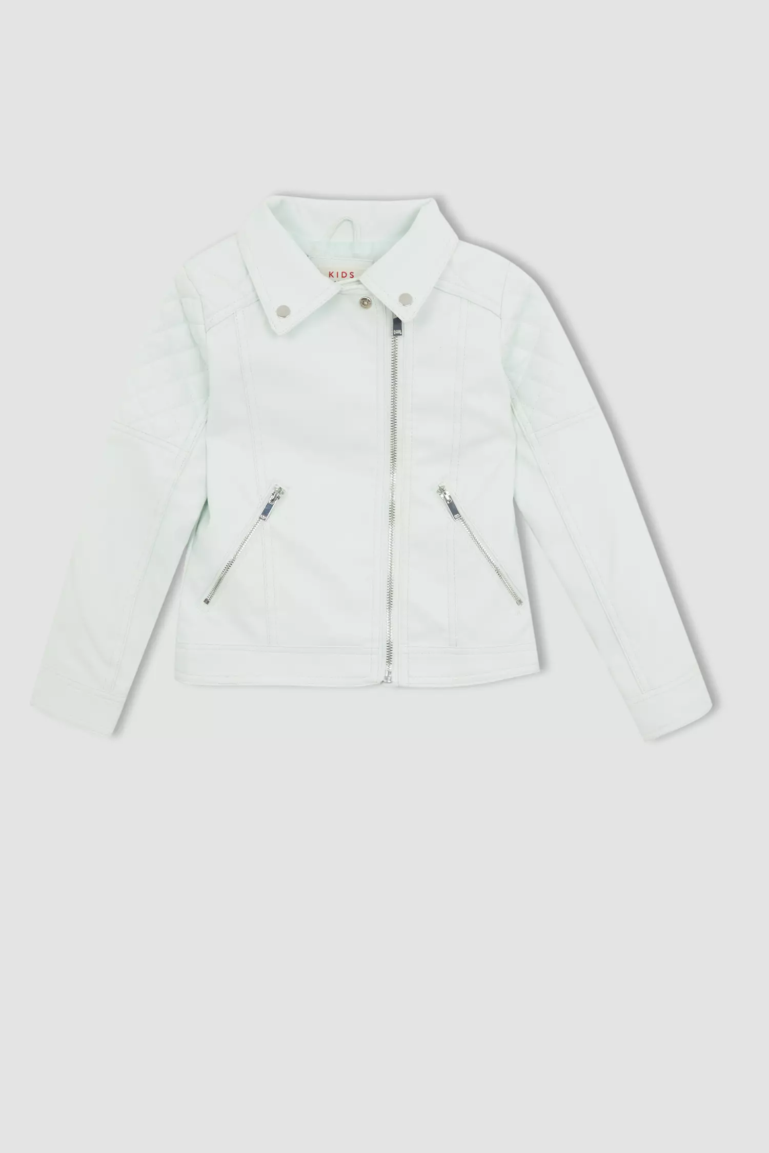 White leather deals jacket girls