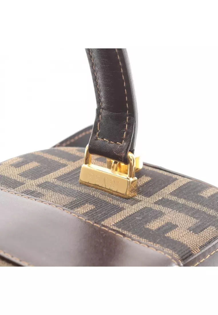 Buy Fendi Pre-Loved Fendi Zucca vanity bag Handbag canvas leather