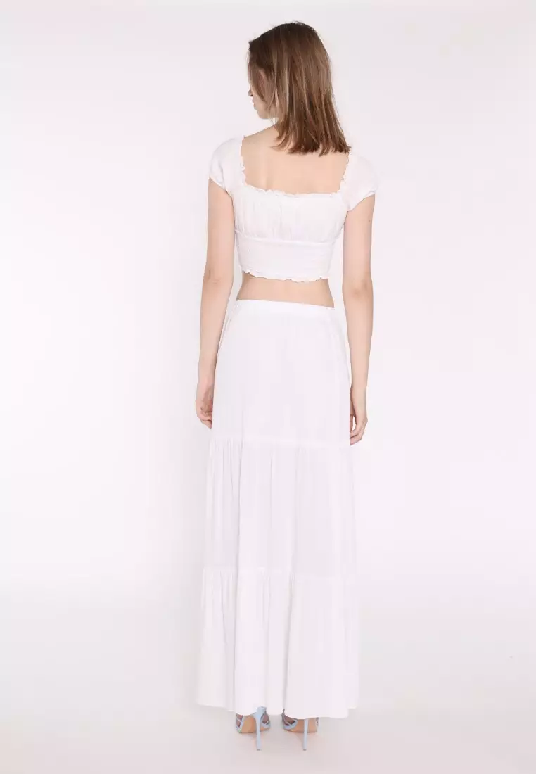 White Smocked Milkmaid Top