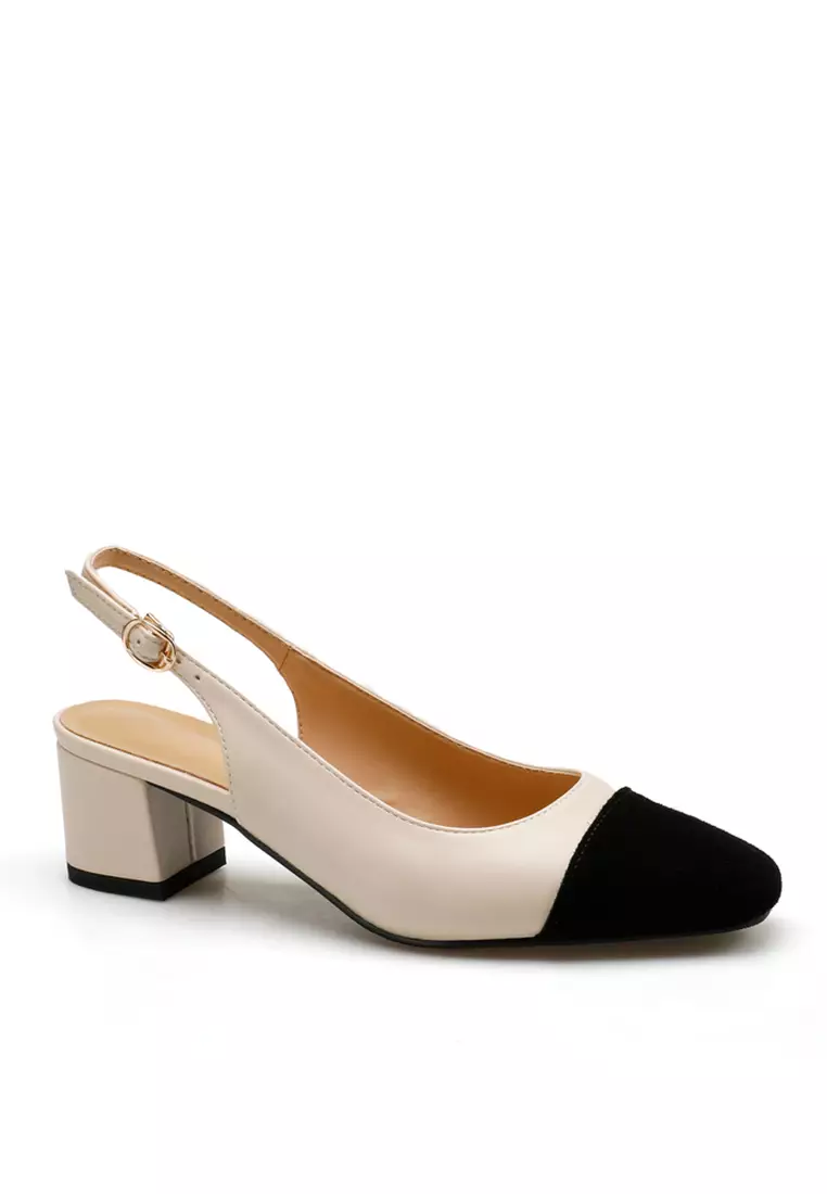 5CM Color Matching Synthetic Leather Slingback Heel TE215-10